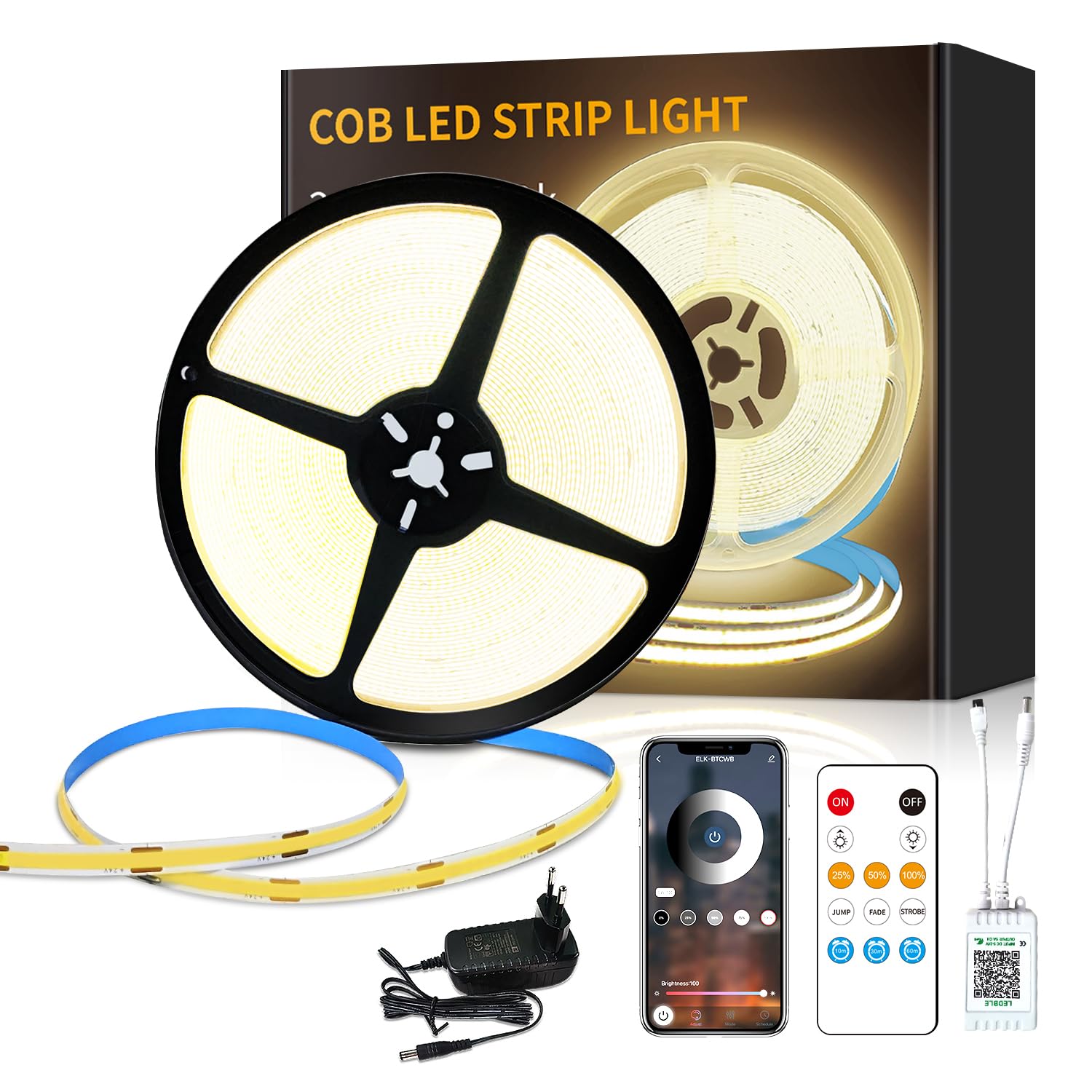 Yeewhale COB LED Strip Lights Flexible LED Tape Light für Schlafzimmer,für DIY Home Decoration