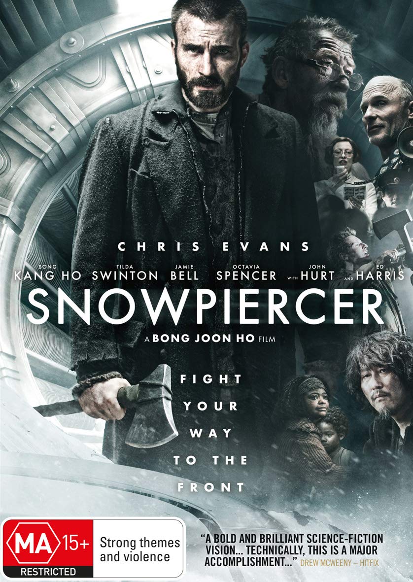 Snowpiercer pelicula para noche de cine en casa formato PAL Australia