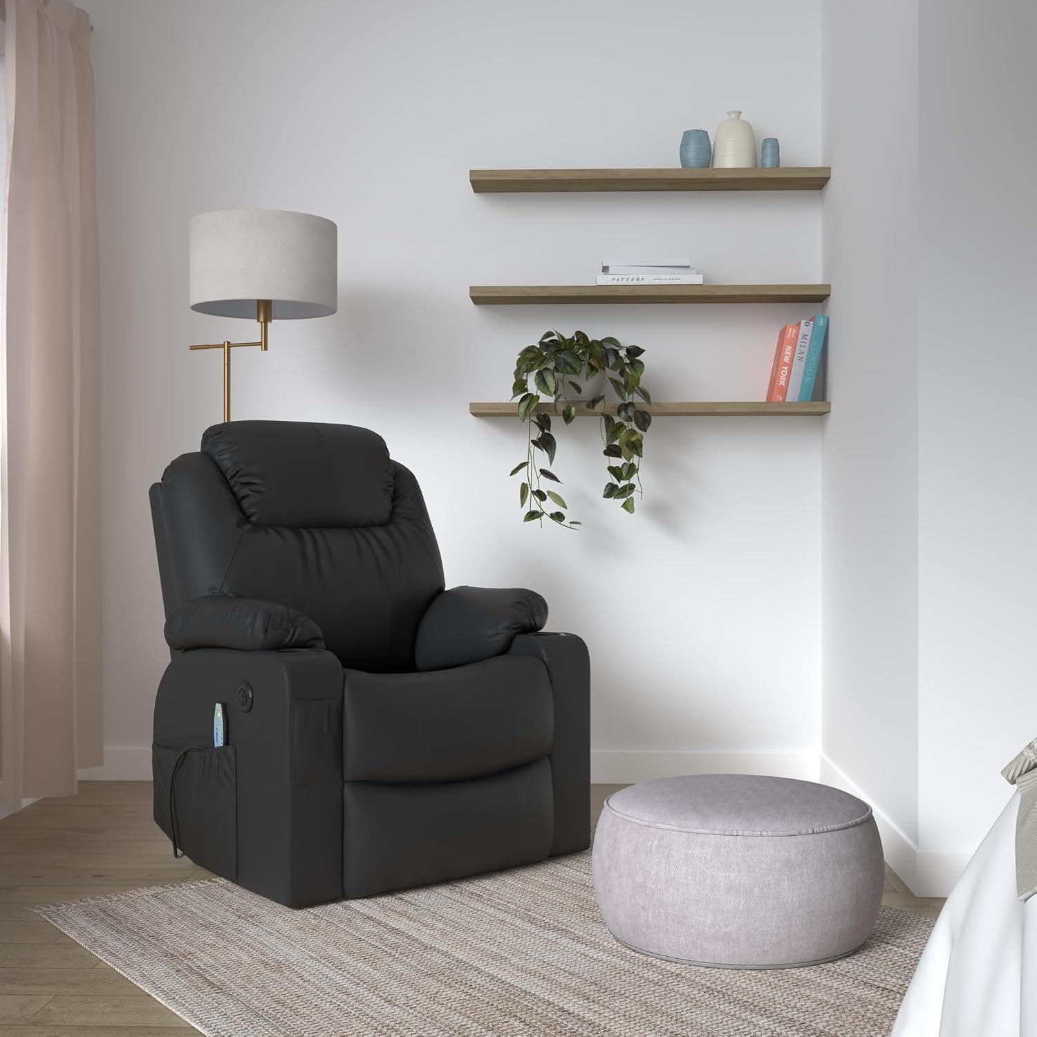 (not tested+may be missing accessories)fdw lift chair for elderly electric recliner power recliner massage chair with heat and massage,side pockets &,usb ports for home living room,black