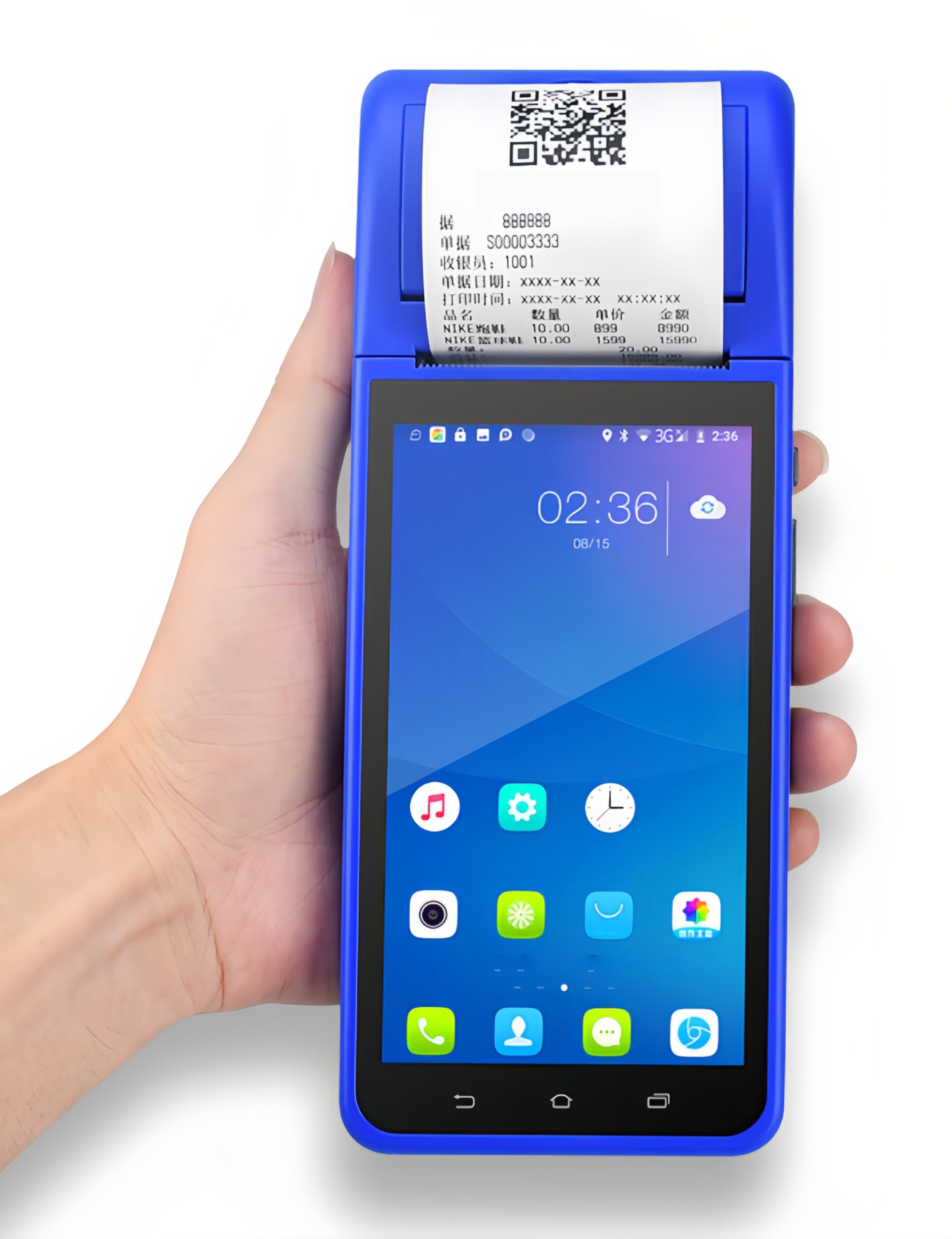 Bewinner Mini POS PDA Receipt Printer, 5000 mAh 58 mm USB Thermal Printer with 5.5 Inch Touch Screen, 4G LTE WiFi 1D-2D-QR Receipt Printer, Bluetooth Barcode Scanner for Android 8.1