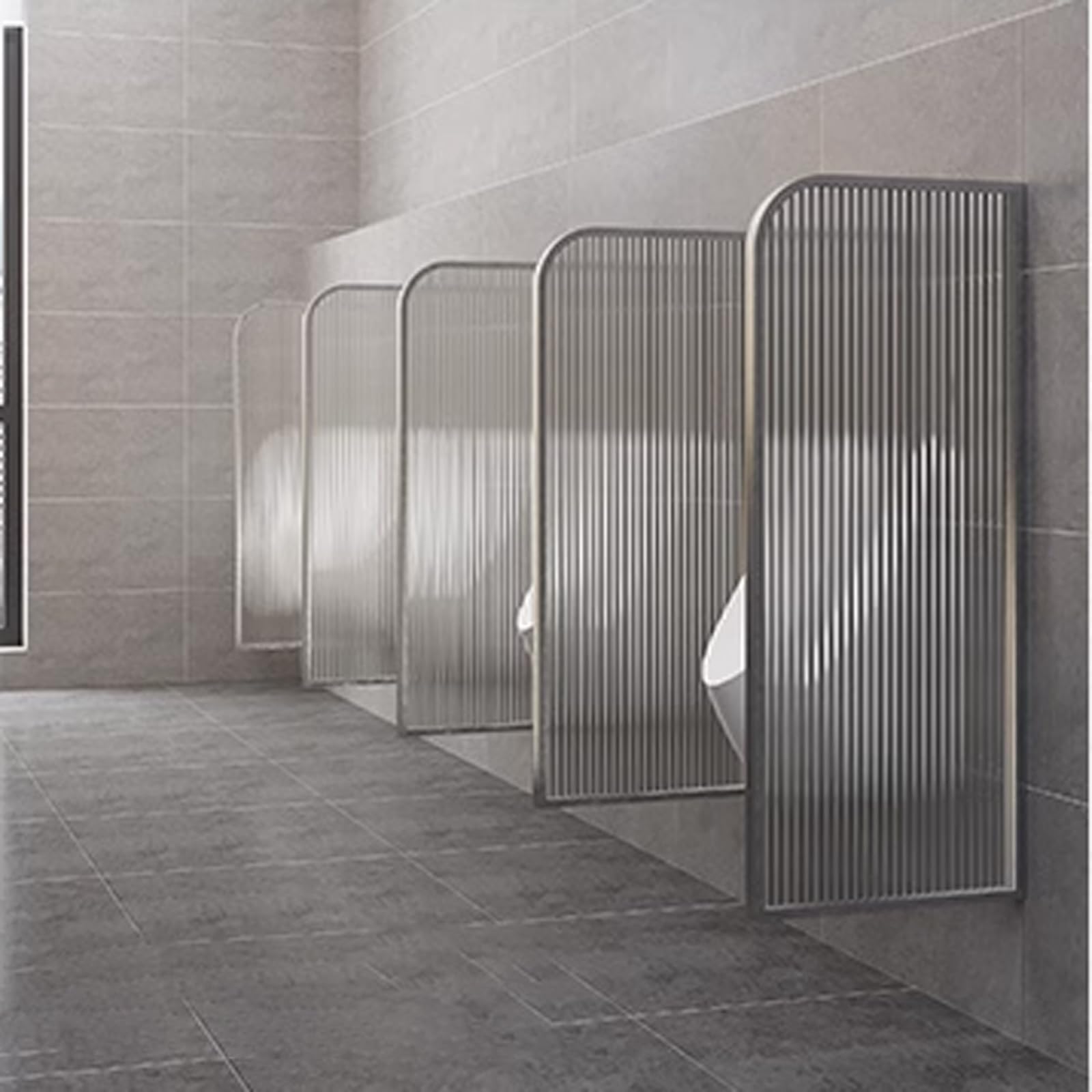 AYCDL Urinal Screen Toilet Partition, Toilet Urinal Partition Extender, Men's Toilet Waterproof Urinal Partition, Translucent Glass,Silvery-2pcs