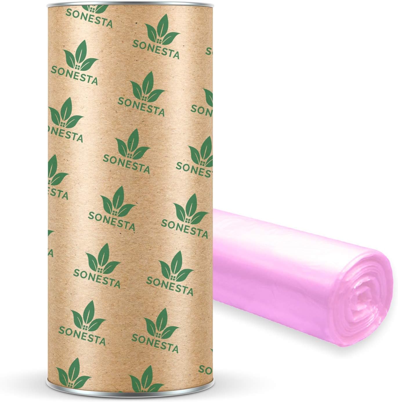 200m - ECO Liner for nappy bins Compatible with Tommee Tippee TEC | TWIST & CLICK | Simplee Equivalent to 20 Refills + Cardboard roll for Easy refilling and Storage | Pink