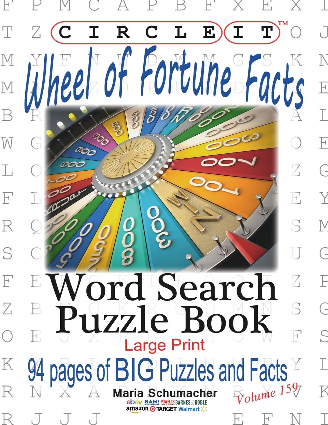 Mots cachés Wheel of Fortune puzzle book grand format de la collection Circle It