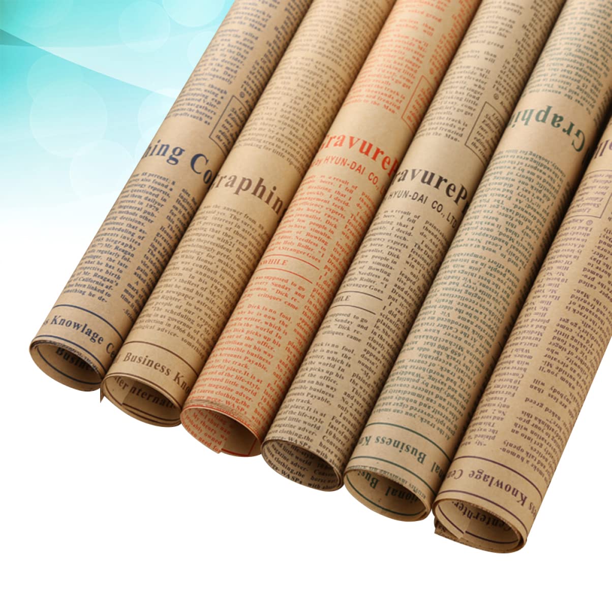 SOLUSTRE Feuilles Kraft Vintage Résistant à la Déchirure 51x75 Cm Lot de 50 Plusieurs styles pour Emballages de Fleurs, Résistant la Déchirure, pour Bricolage et Scrapbooking