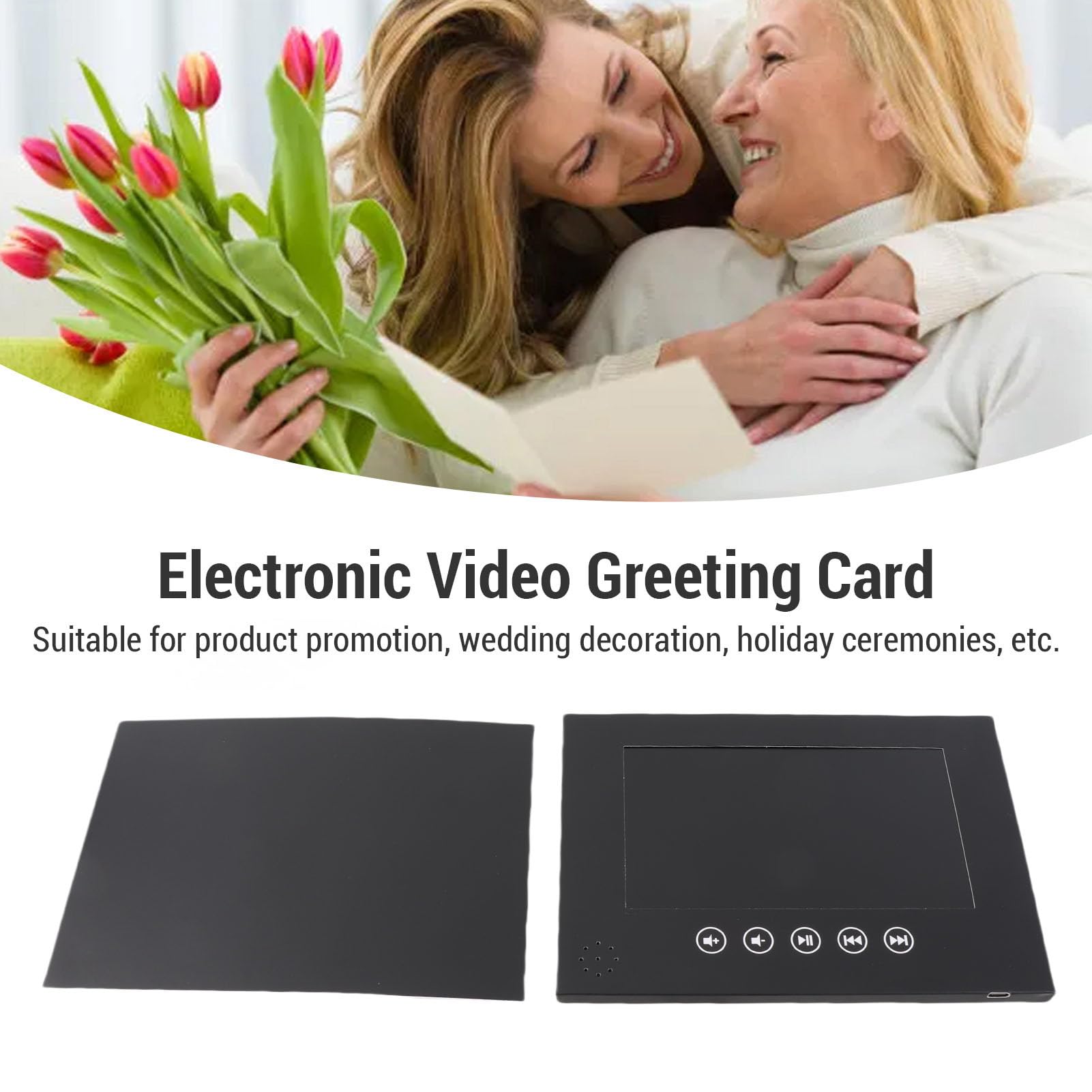 Cryfokt Digital Greeting Card for Weddings with LCD Display (7inch)