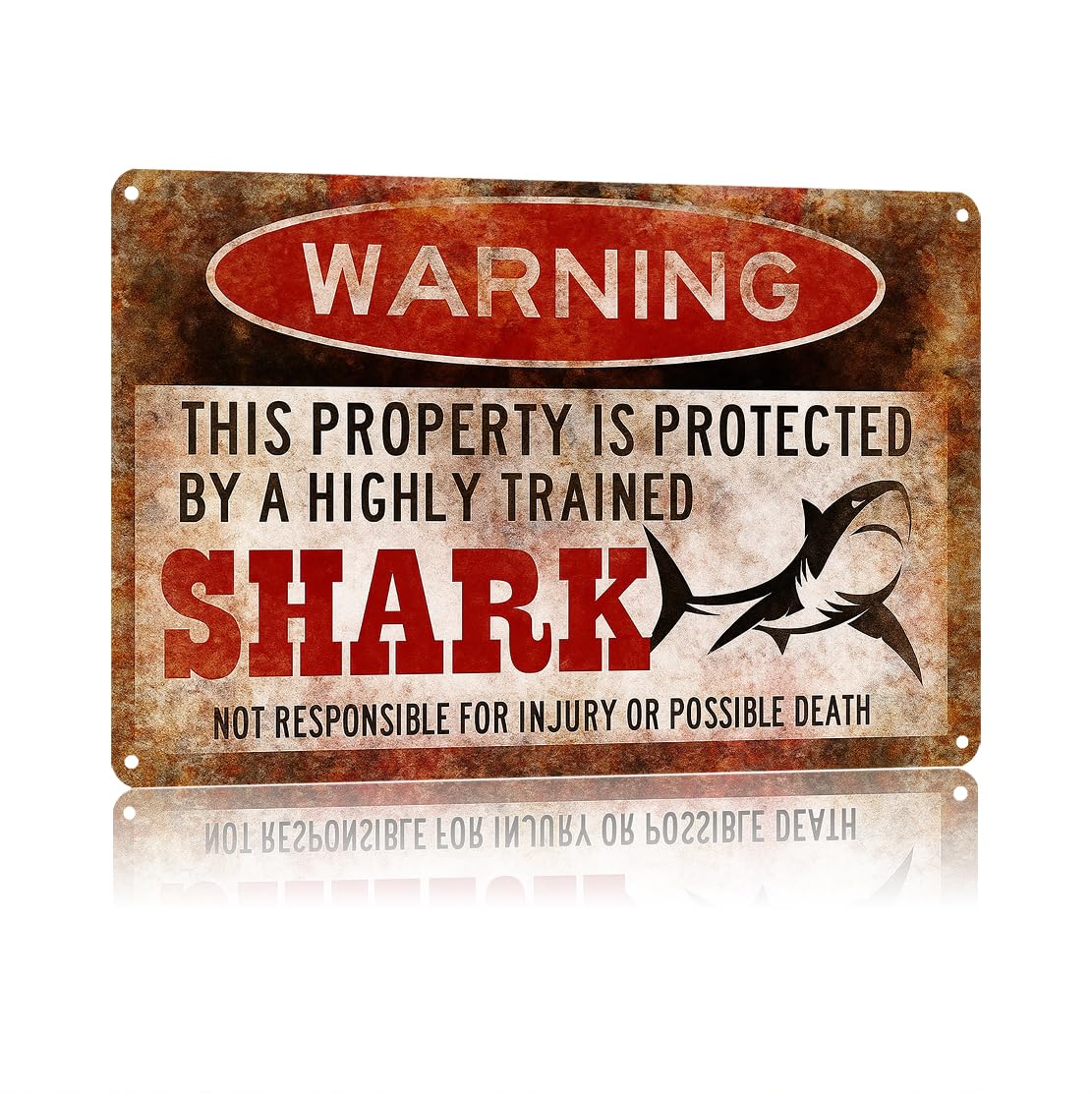 KWQDOZF Funny Metal Signs Posters Shark Warning Sign Wall Art for Yard Outdoor Lawn Garden Home Decor 8X12inch