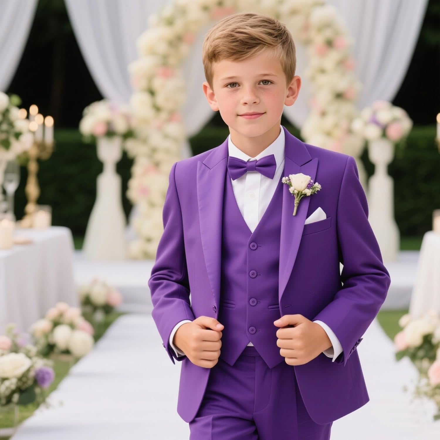 Boys Formal 3 Piece Suit Wedding Dresswear Set Blazer Jacket Dressing Pants Vest for Kids