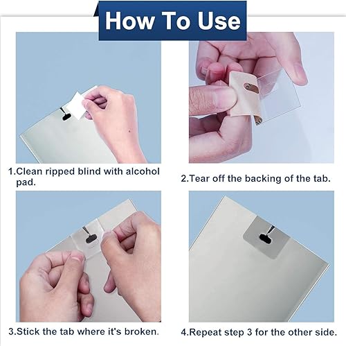 Miniatura 6 de 60 pestañas de reparación de persianas verticales, kit de fijadores de piezas de repuesto de persianas verticales transparentes, listones de