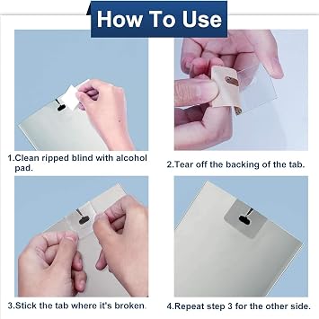 60 Pcs Vertical Blind Repair Tabs, Clear Vertical Blinds Replacement Parts Fixers Kit, Vertical Blinds Replacement Slats