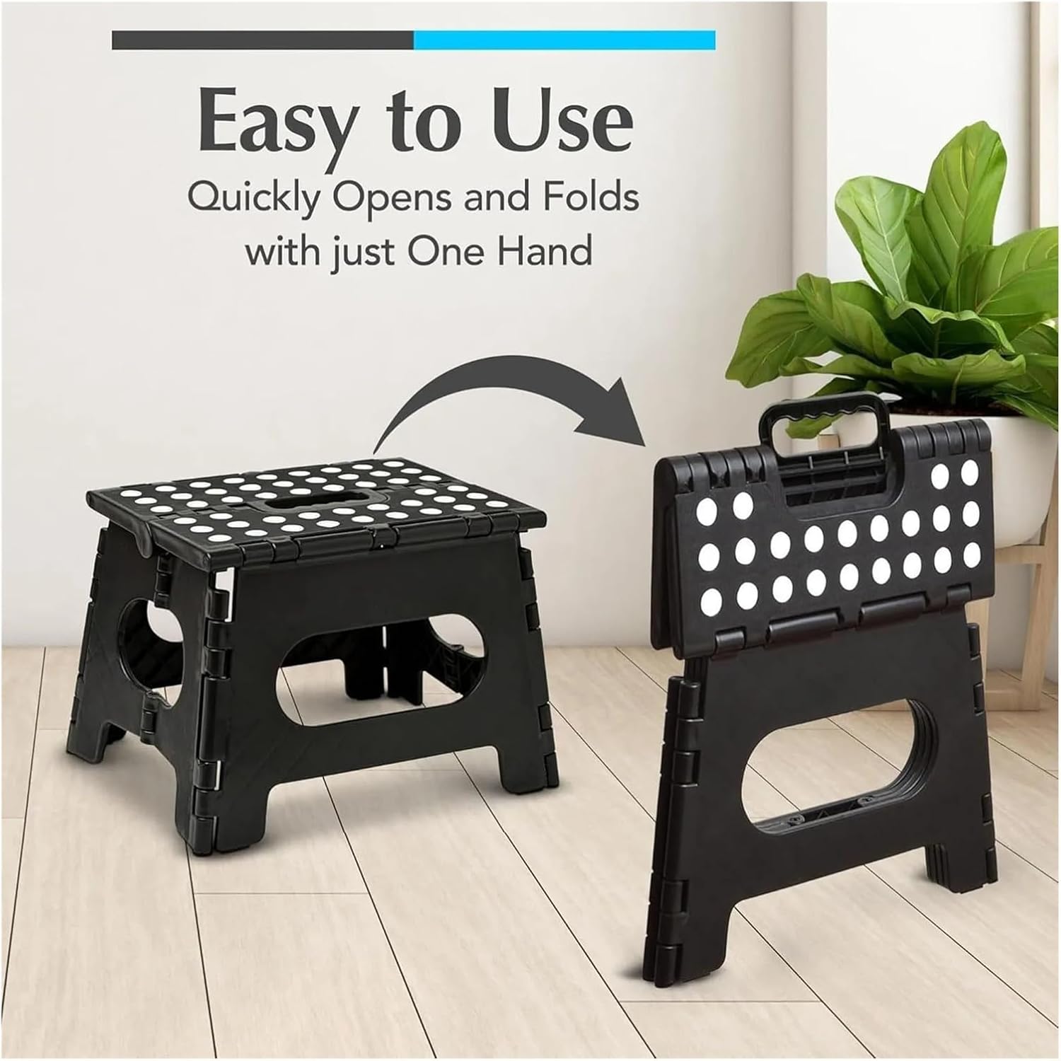 Folding Step Stool Bathroom Non-Slip Design Compact Foldable for Bedroom Kitchen Outdoor Fishing(Gray)