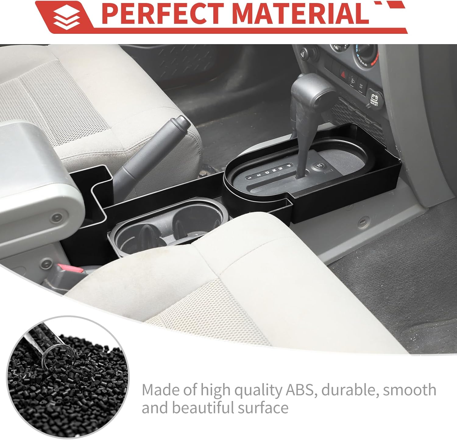 Center Console Gear Shift Storage fit for Jeep Wrangler JK JKU 2007-2010 Gear Shift Storage Tray Cup Holder Panel Gear Shift Cover Interior Accessories