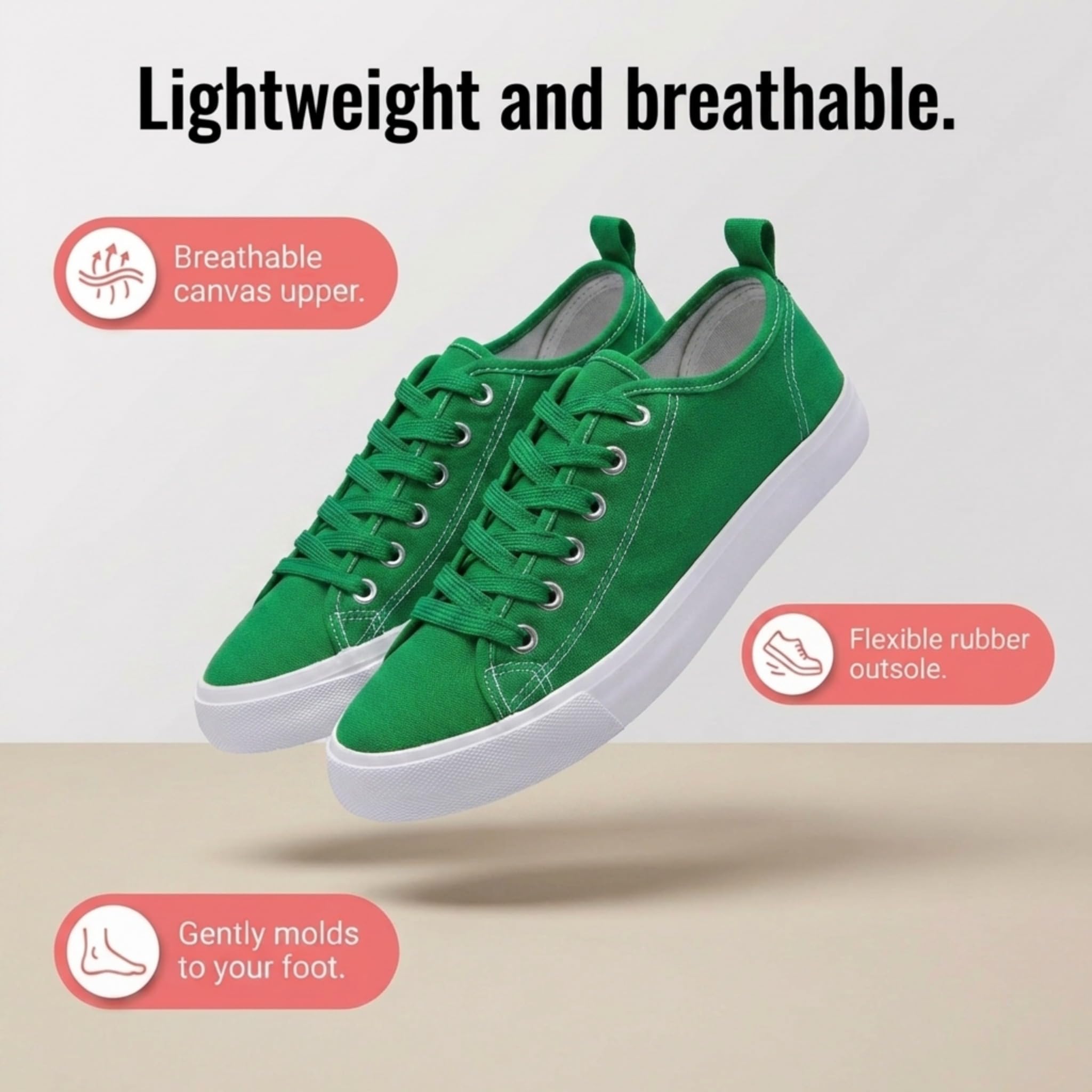 The Fashion Supply Canvas Shoes for Women, Casual Low Top Lace-Up Womens Shoes Sneakers, Extra Laces (Emerald Green, 9)
