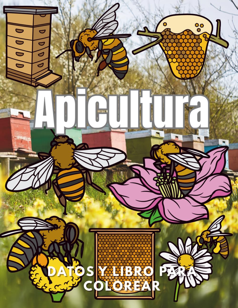 Apicultura: Datos y libros para colorear: Libro de actividades para niños de 2 a 12 años