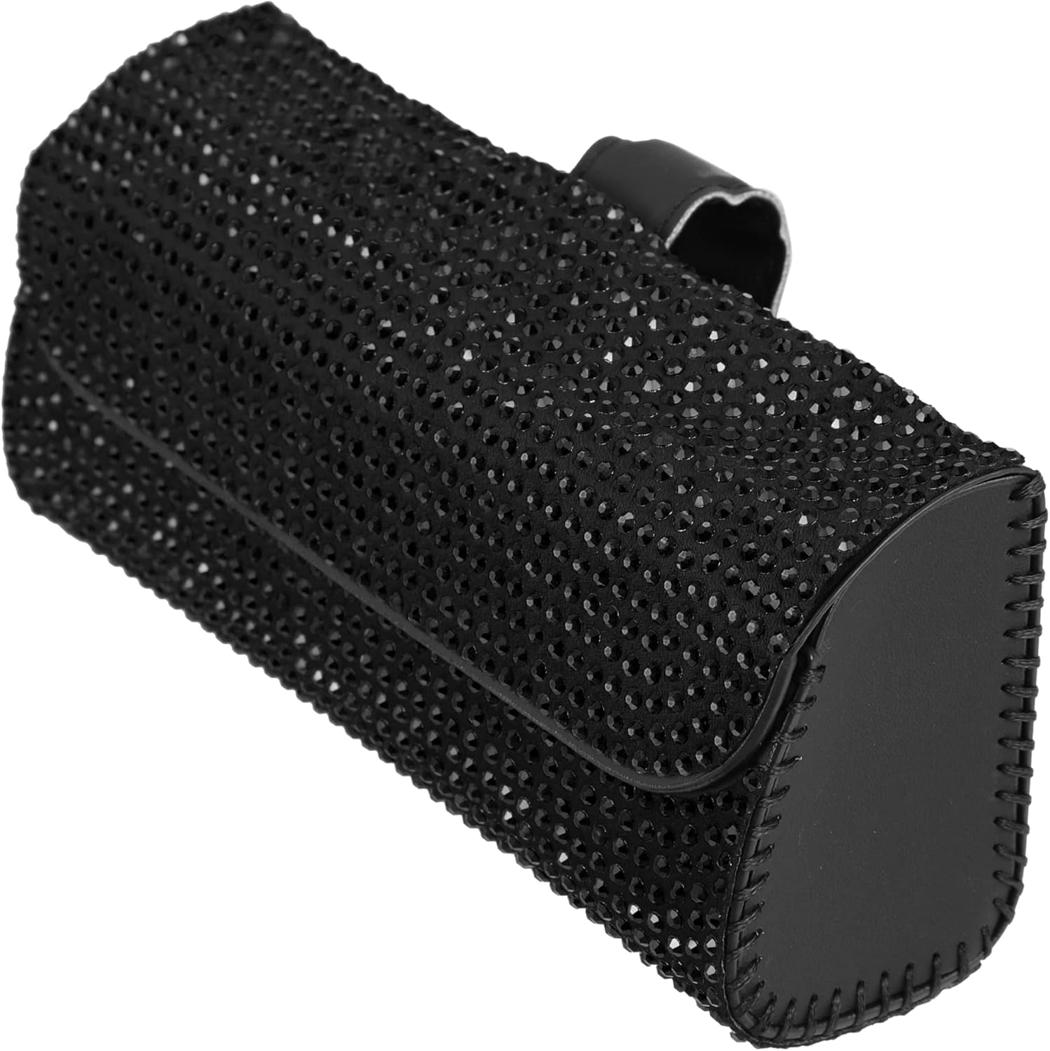X AUTOHAUX Black Rhinestone PU Leather Sunglasses Holders