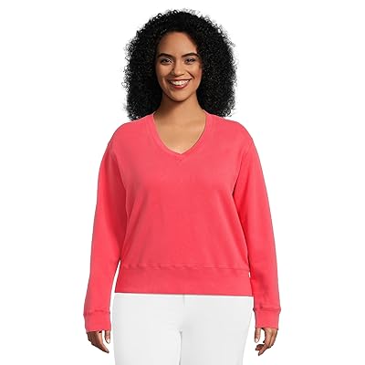Mod o doc Deep V Neck Long Sleeve Sweatshirt Women