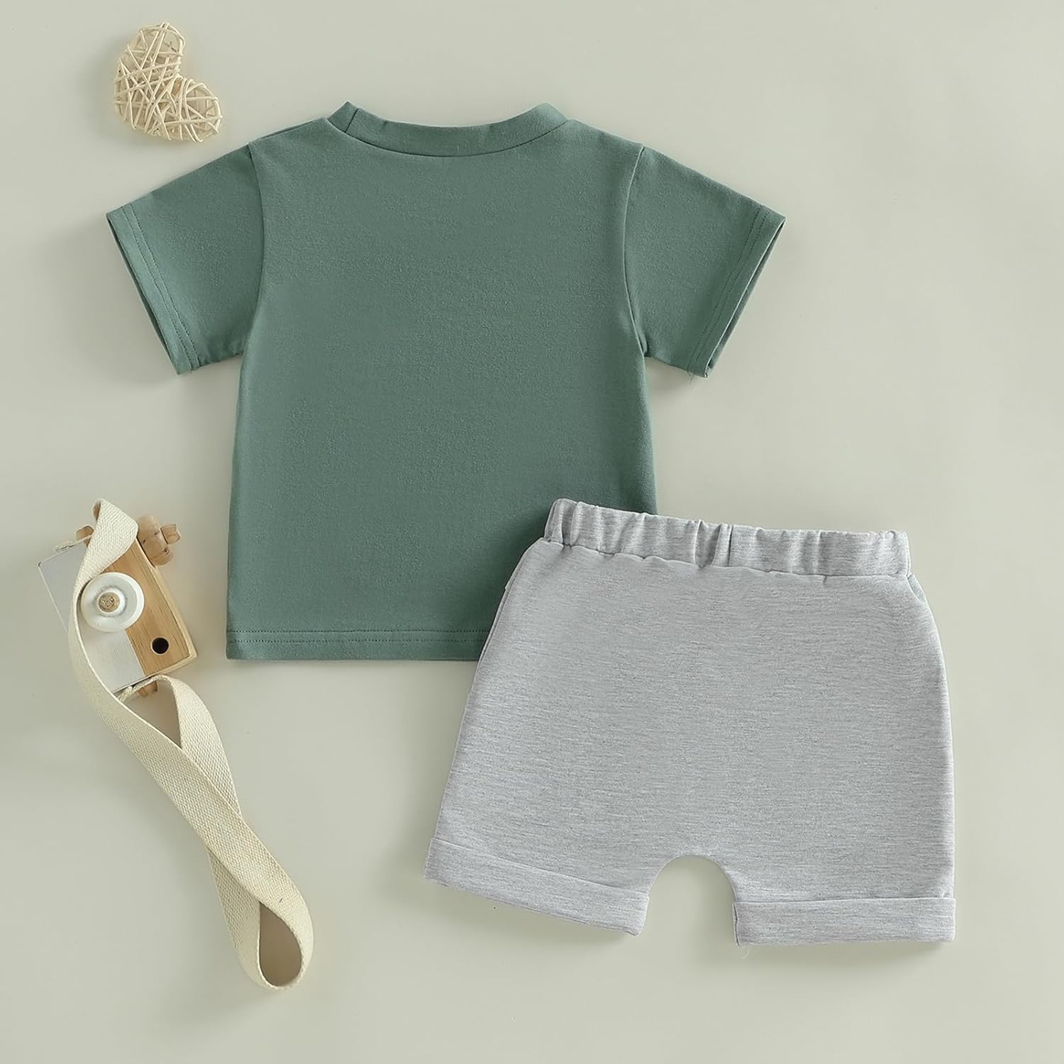 Baby Boy Clothes God Says I am Letter T-shirt Tops Solid Shorts 2PCS Set Toddler Little Boy Summer Tractor Outfits - Image 7