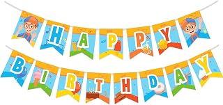 Treasures Gifted Blippi Party Birthday Banner - Blippi Happy Birthday Banner - Blippi Birthday Party Supplies - Blippi Party Decorations for Walls & Entryways