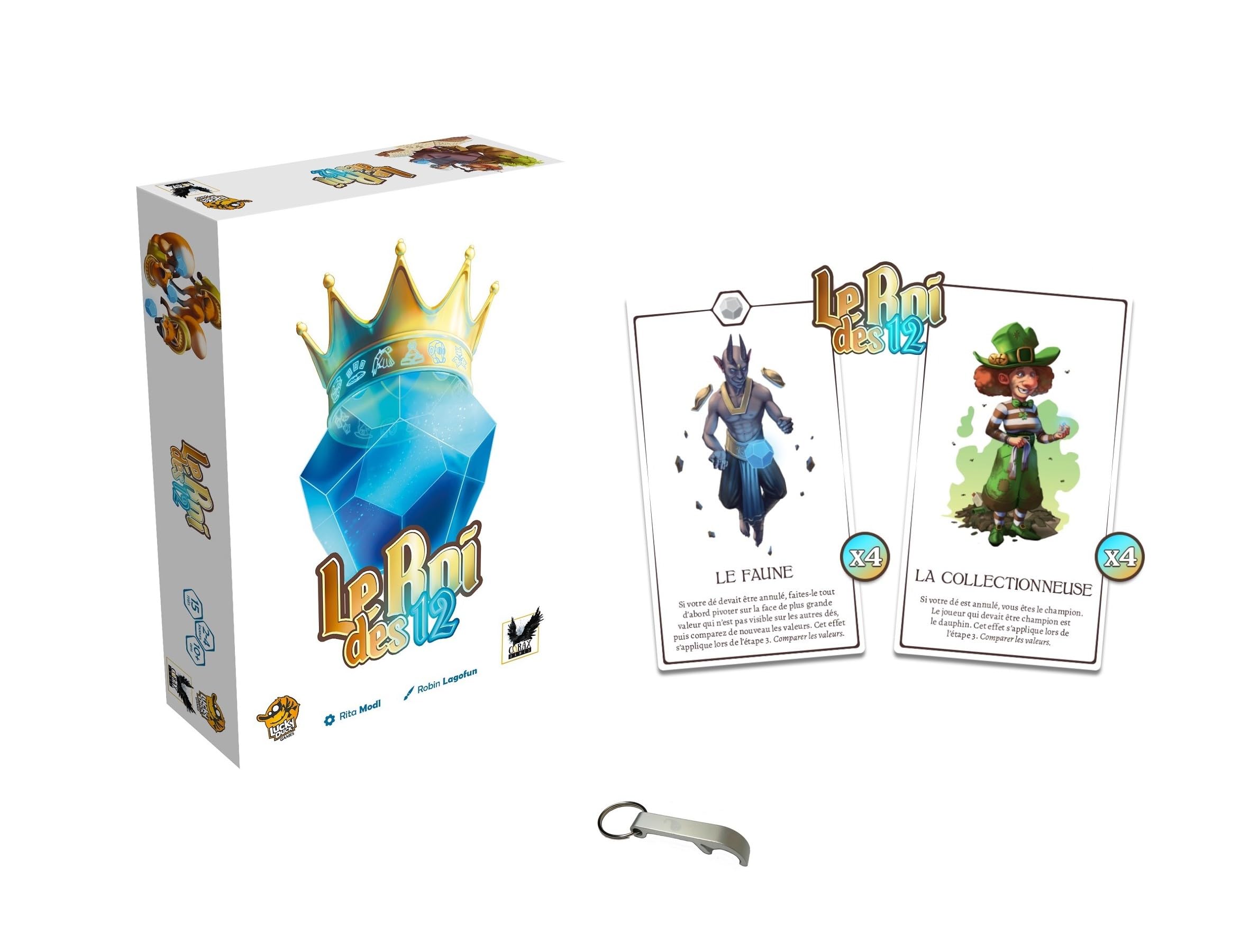 King of 12 Set + Character Cards + Dice XXL French Version + 1 Blumie Decaps (Base + Personals + Dice)