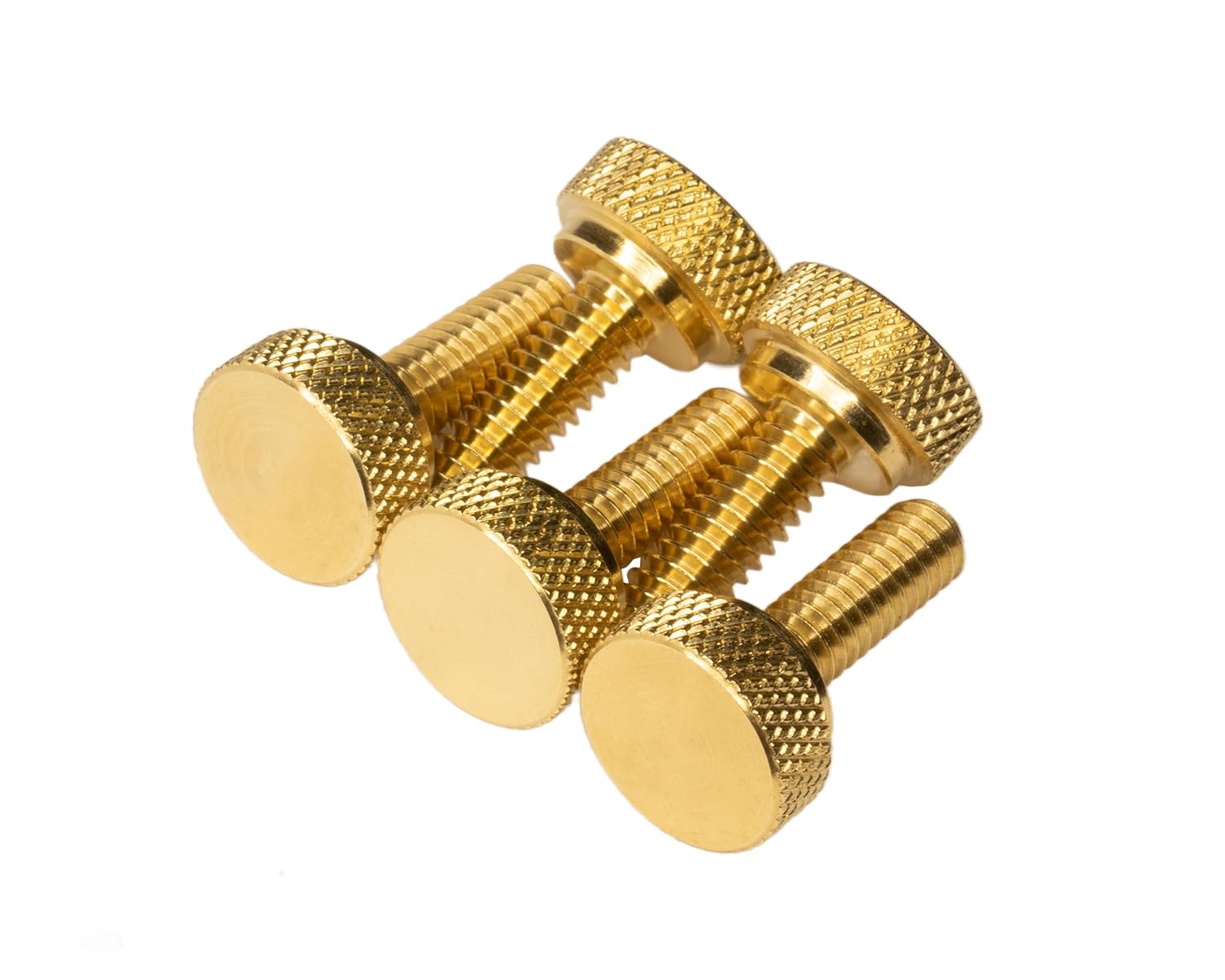 1/4-20 Thumb Screws Brass Knurled 3/4" Thread Length 5 Pack