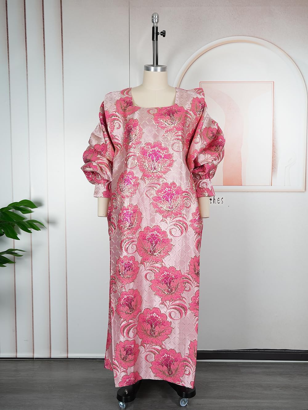 HD African Fashion Bubu Dress for Woman Embroidery Pattern Maxi Dress - Image 2