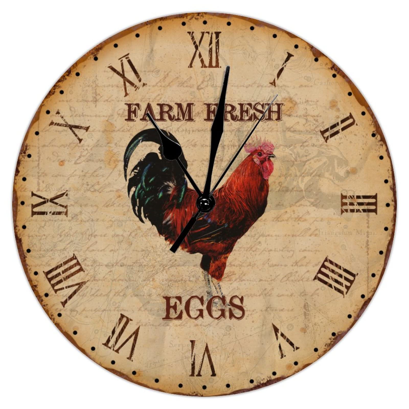 Horloge coq rustique pour salle à manger et salon style maison de campagne