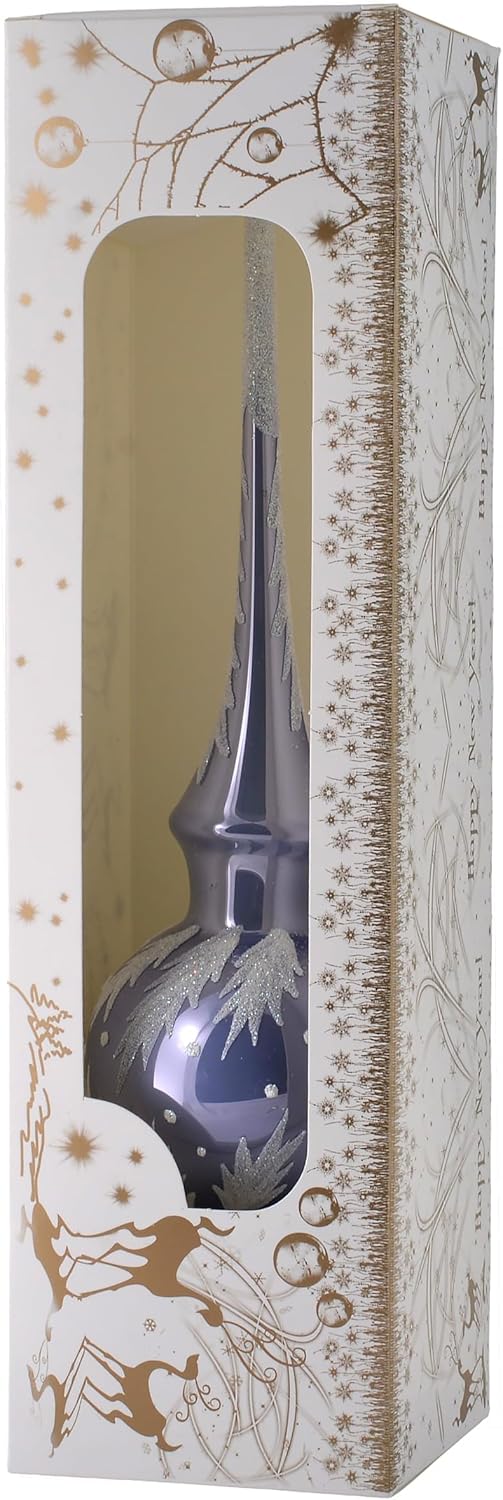 Crystal Blue Glass Christmas Tree Topper