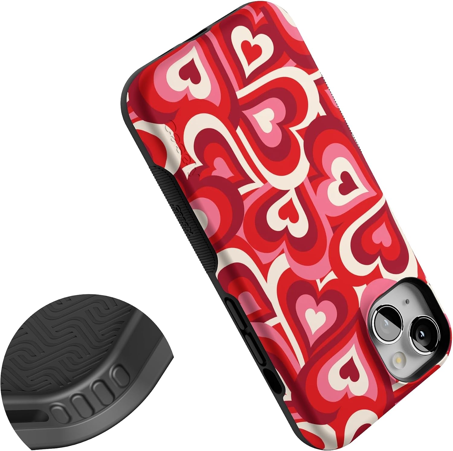 Casely iPhone 13 Case | Love Song Remix | Ombre Hearts | Bold Protective Design | Compatible with MagSafe