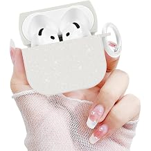 Newseego for Airpods 4 Case, Luxury Glitter Sparkly Bling Case with Keychain for Women Girls Anti-Lost Anti-Scratch Soft TPU Shockproof Full Protective Case Cover for Airpods 4th Generation-Gray