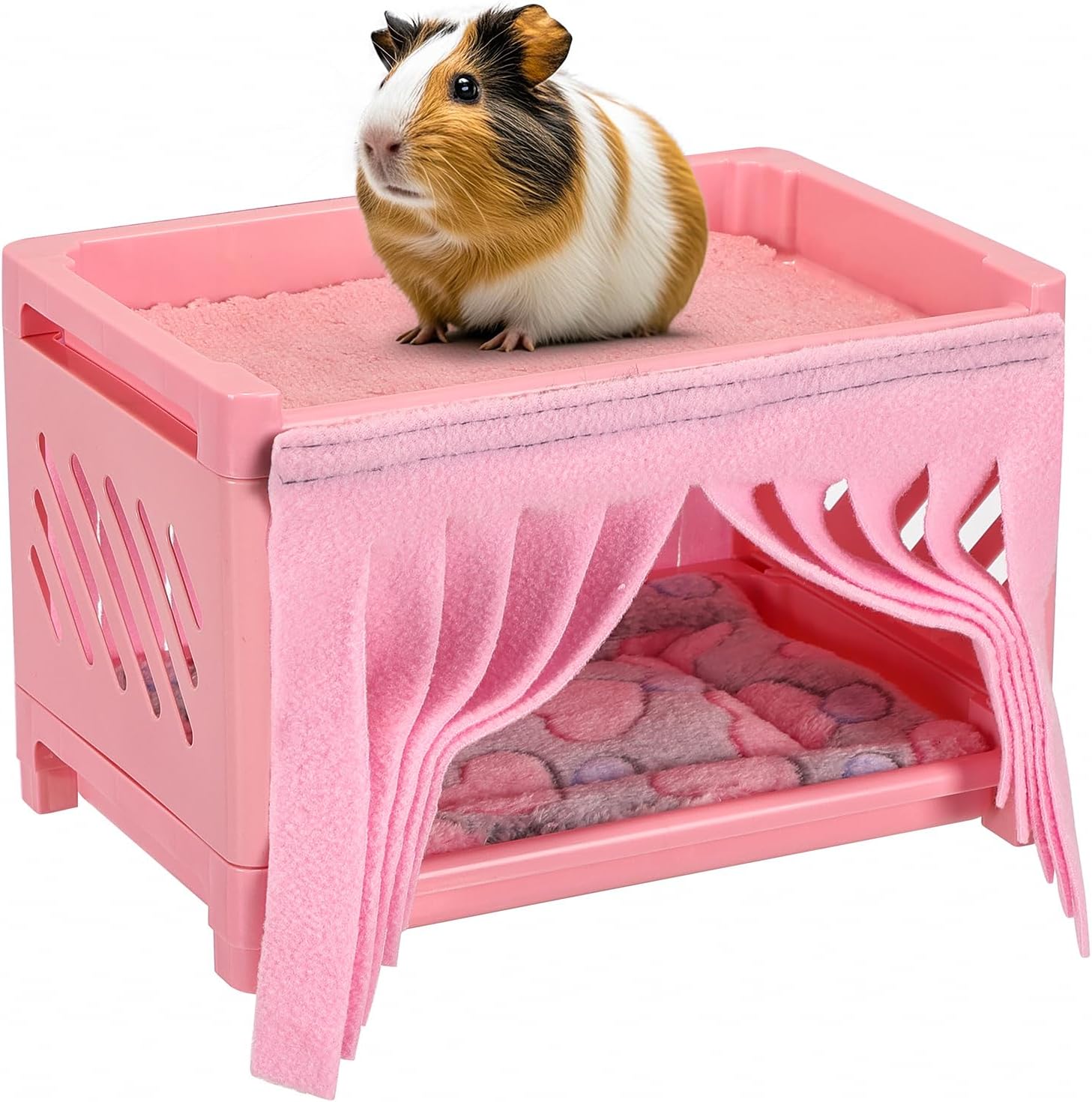 2 Pack..Grddaef Guinea Pig Bed, Small Animal Bunk Bed Guinea Pig Hideout Sleeping Bed for Chinchilla Hamster Rat