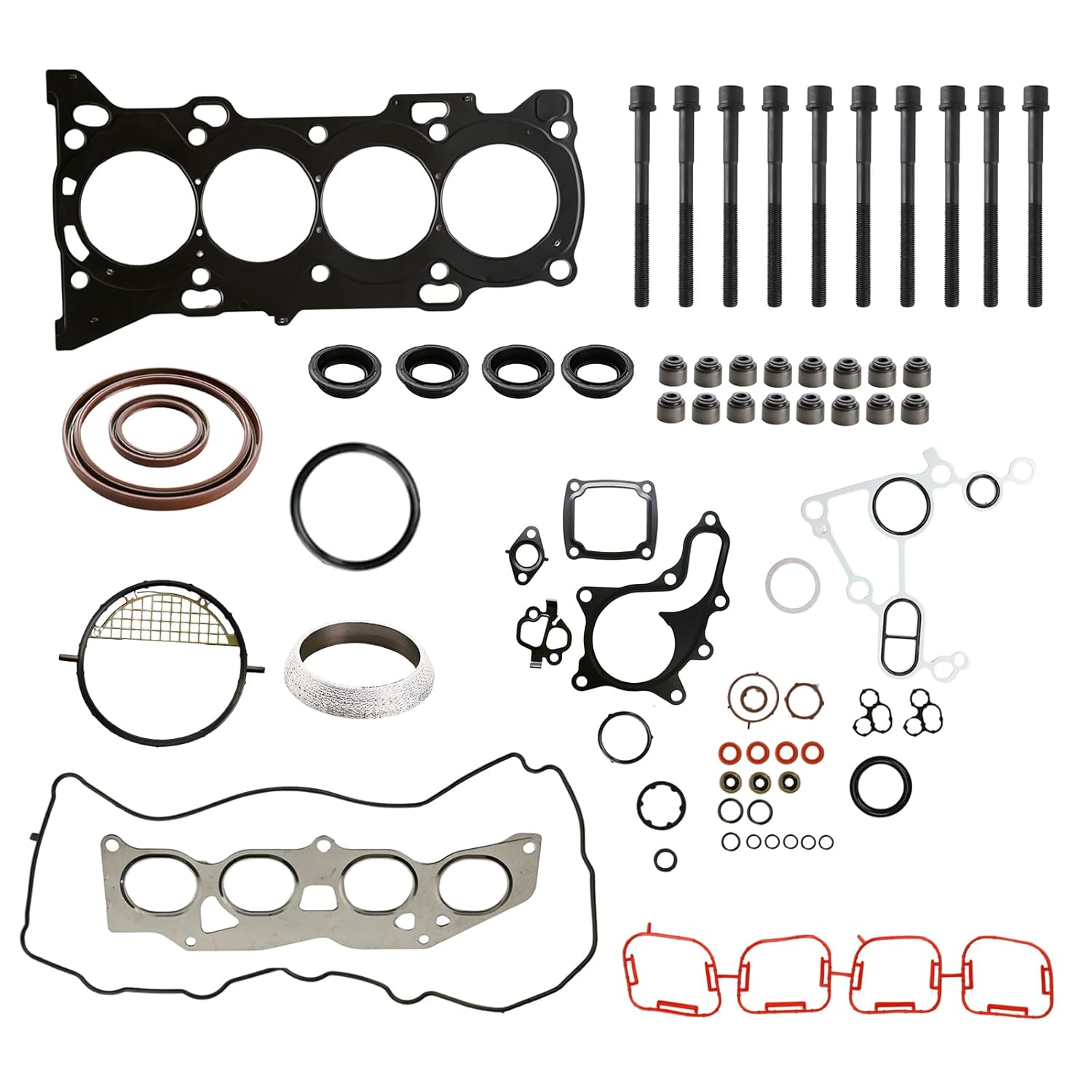 Cylinder Head Gasket Set with Bolts Compatible with Scion TC 2.5L 2011-2016, Toyota Camry Highlander RAV4 Sienna Venza 2.5L 2.7L L4 2009-2019 Replacement for ES72249-2 HS26562PT