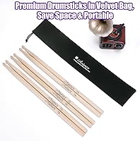 Vista 3 de Antner 3 pares de baquetas de madera de arce 7A para niños y principiantes