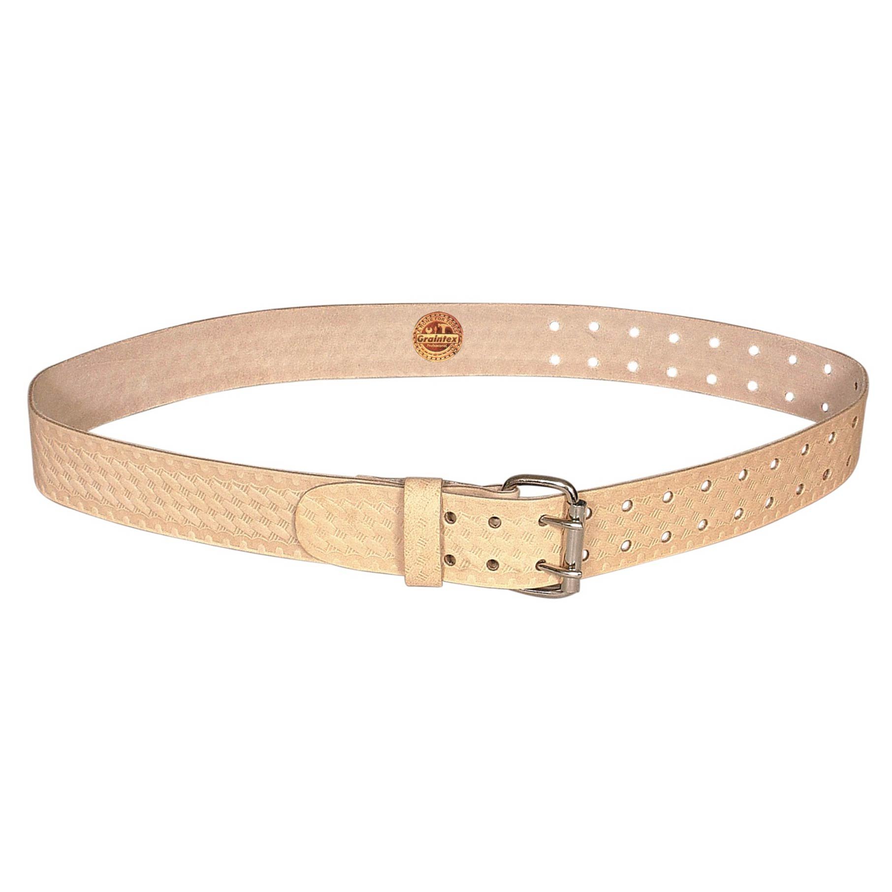 Graintex LB2026 2" Leather Belt Embossed Top Grain Leather Fits Waist 28" to 50" for Contructors, Handymen, Contractors, Plumbers