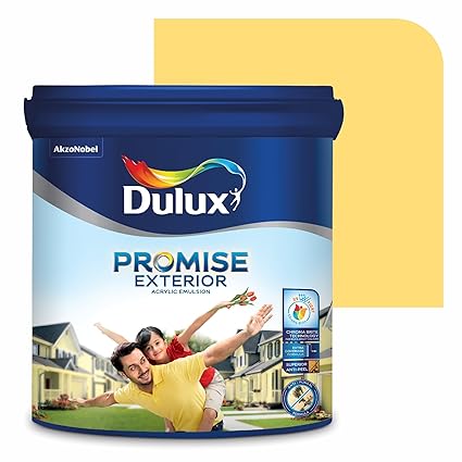 Dulux Promise Exterior Emulsion Paint (10L, Cheers) | Ideal for Exterior Walls | Smooth Finish | Anti-Peel & Anti-Crack | Long-Lasting Colors