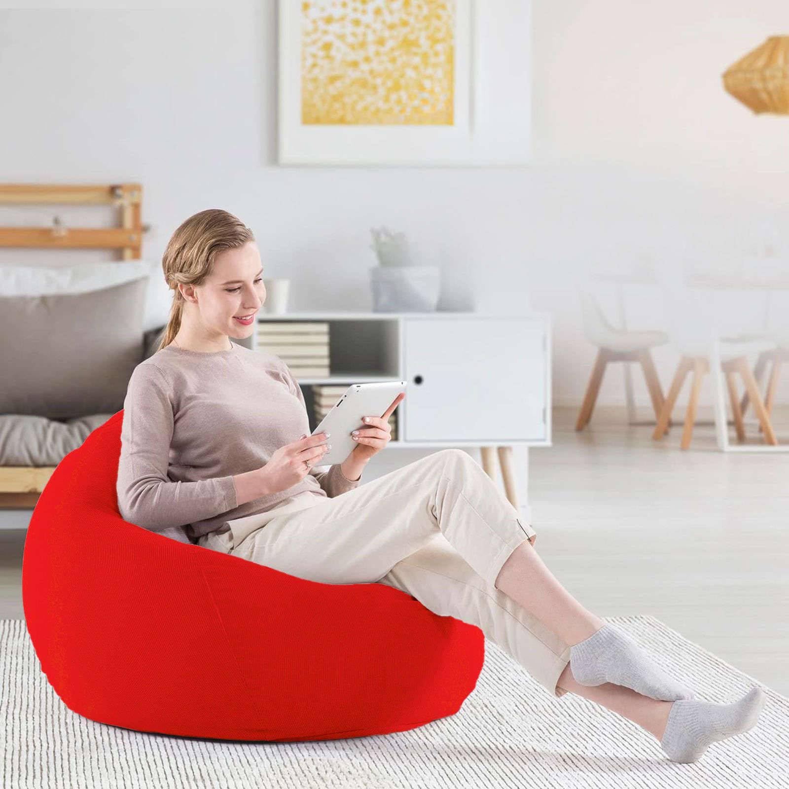 「人をダメにする ソファ」クッション 座椅子 洗える ギフト ビーズ 特赤色 Amazon.co.jp: ビーズクッション (フィラーなし), ソフト コーデュロイ