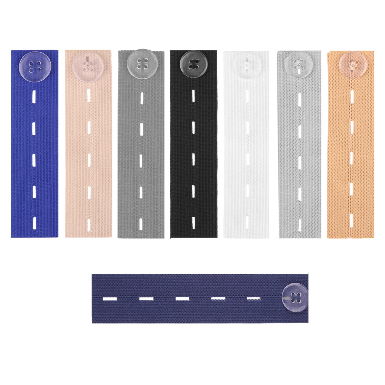 Yohtlfp Extensiones de Cintura para Pantalones, 8PCS Extensión de Botones Ajustable para Pantalones Vaqueros, Cinturones Eásticos para la Cintura, Extensor Pantalon Embarazada, Colorido