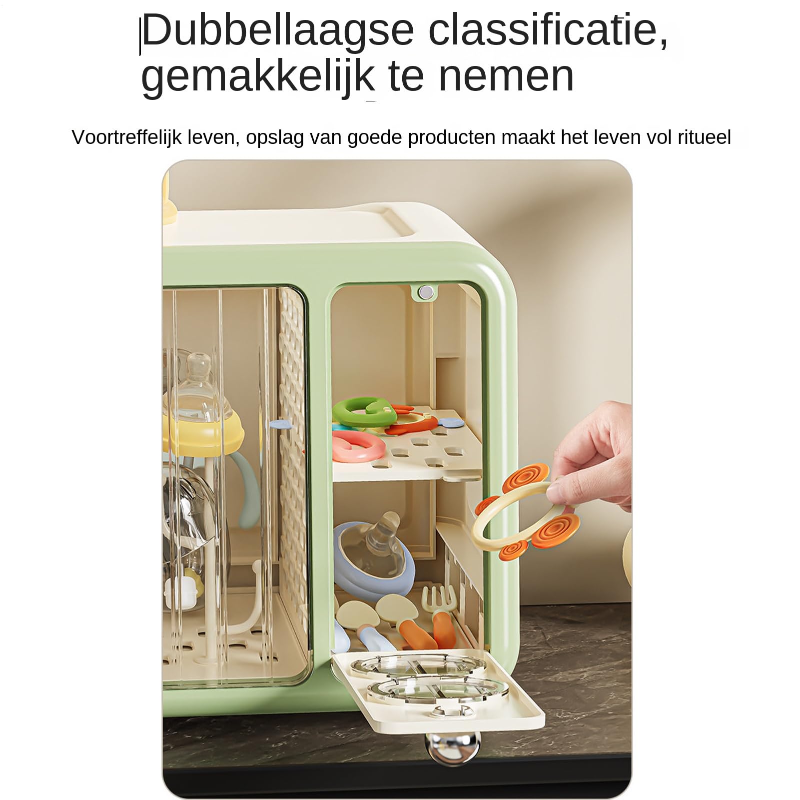 Organisator für Babyflaschen - 37 cm Aufbewahrungsregal | PP+PET Trennwanne - Ausziehbarer Ablauforganisator für Babyflaschen, Tassen und Küchenzubehör, langlebig und praktisch