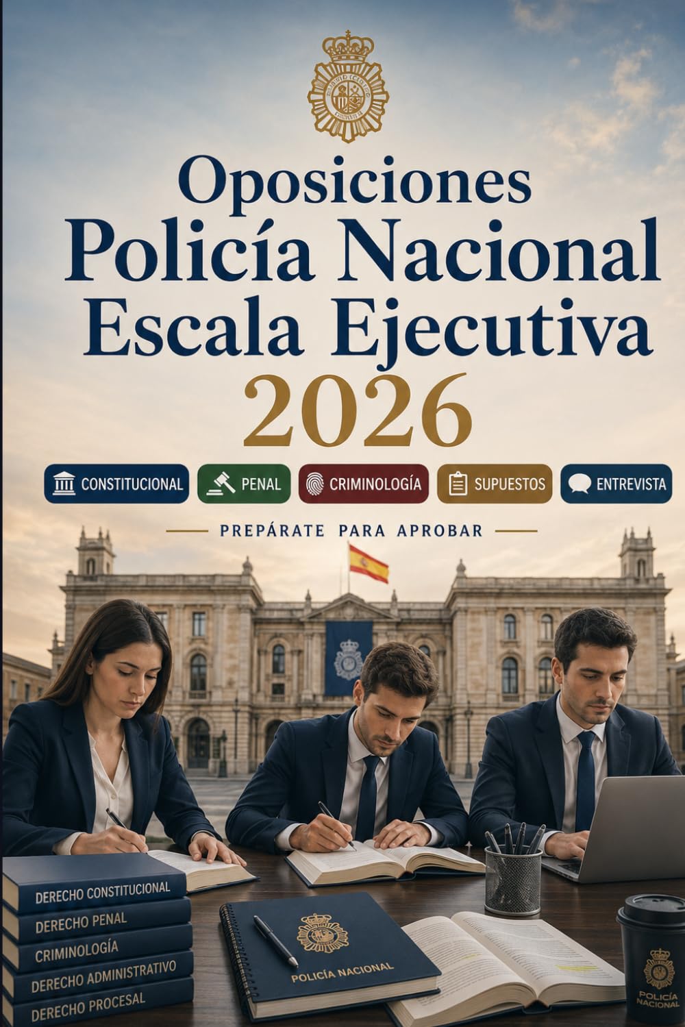 Oposiciones Policía Nacional Escala Ejecutiva 2026: Preparación Inspector con derecho constitucional, penal, administrativo, criminología, supuestos prácticos y entrevista