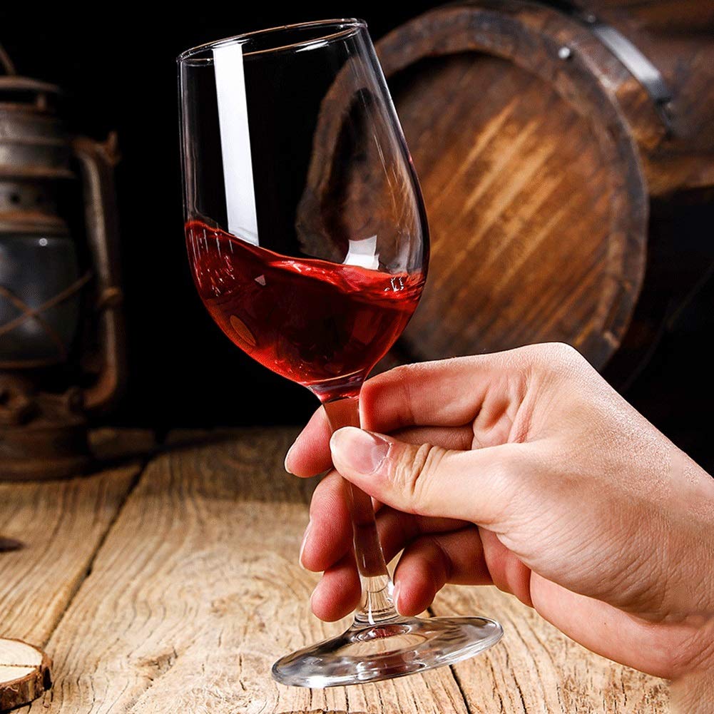 Copas de Vino Tinto Copa de Cristal Transparente para degustación de vinos Fiesta Elegante Cristalería para Beber Copa de Vino Tinto Juego de 4 Tazas para Beber (Color : ClearB)