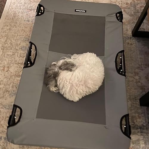 Miniatura 7 de Cuna elevada para perro, cama elevada portátil para mascotas con marco de acero, cates de enfriamiento para perros para uso en interiores y