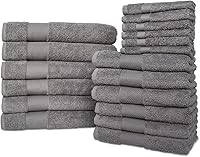 Vista 42 de Hencely Juego de 2 toallas de mano de lujo (16 x 28 pulgadas), algodón turco suave, absorbente, de secado rápido, para cara, cuerpo, cocina y baño