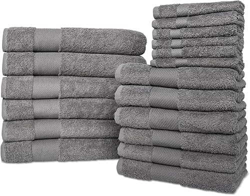 Miniatura 42 de Hencely Juego de 2 toallas de mano de lujo (16 x 28 pulgadas), algodón turco suave, absorbente, de secado rápido, para cara, cuerpo, cocina y baño