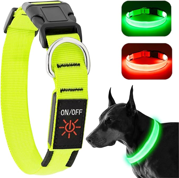 KOSKILL Light Up Dog Collar, Led Dog Collar Usb Rechargeable Waterproof