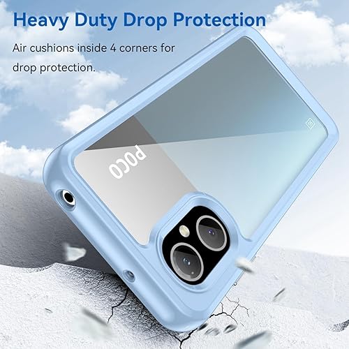 Miniatura 7 de GTBDEKI Funda transparente para Poco M5 4G, Poco M4 5G 22071219CG con protector de pantalla HD, antiarañazos, a prueba de golpes, de policarbonato