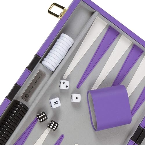 Miniatura 31 de Get The Games Out - Juego de backgammon para adultos, maletín de juego de mesa clásico de tamaño de viaje pequeño, incluye guía de estrategias y 15