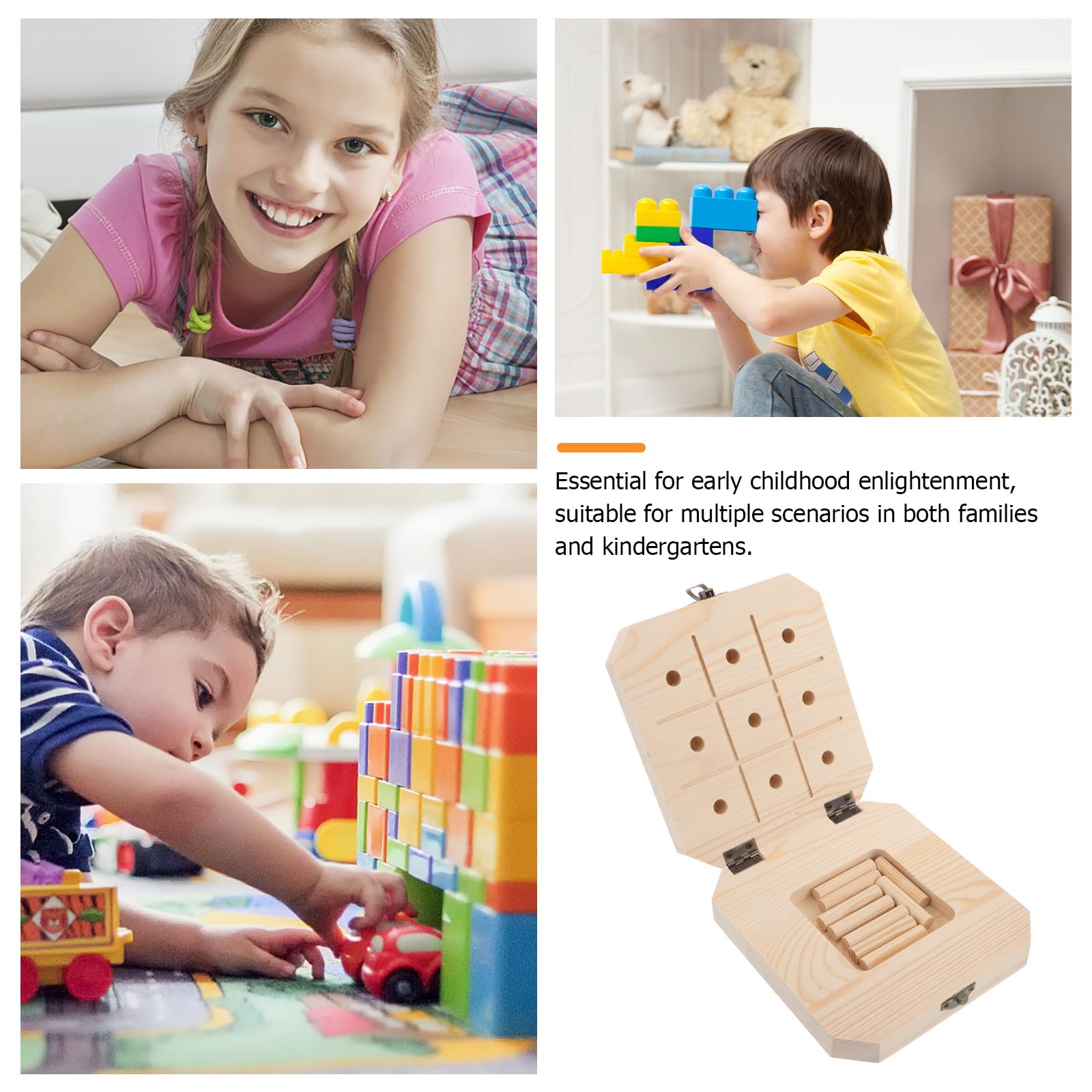 Gatuida 1 Juego de Juguetes Montessori para niños y niñas, Juguetes sensoriales de Madera para cumpleaños, Bloques de Madera para niños pequeños, Aprendizaje Educativo, Preescolar y jardín de