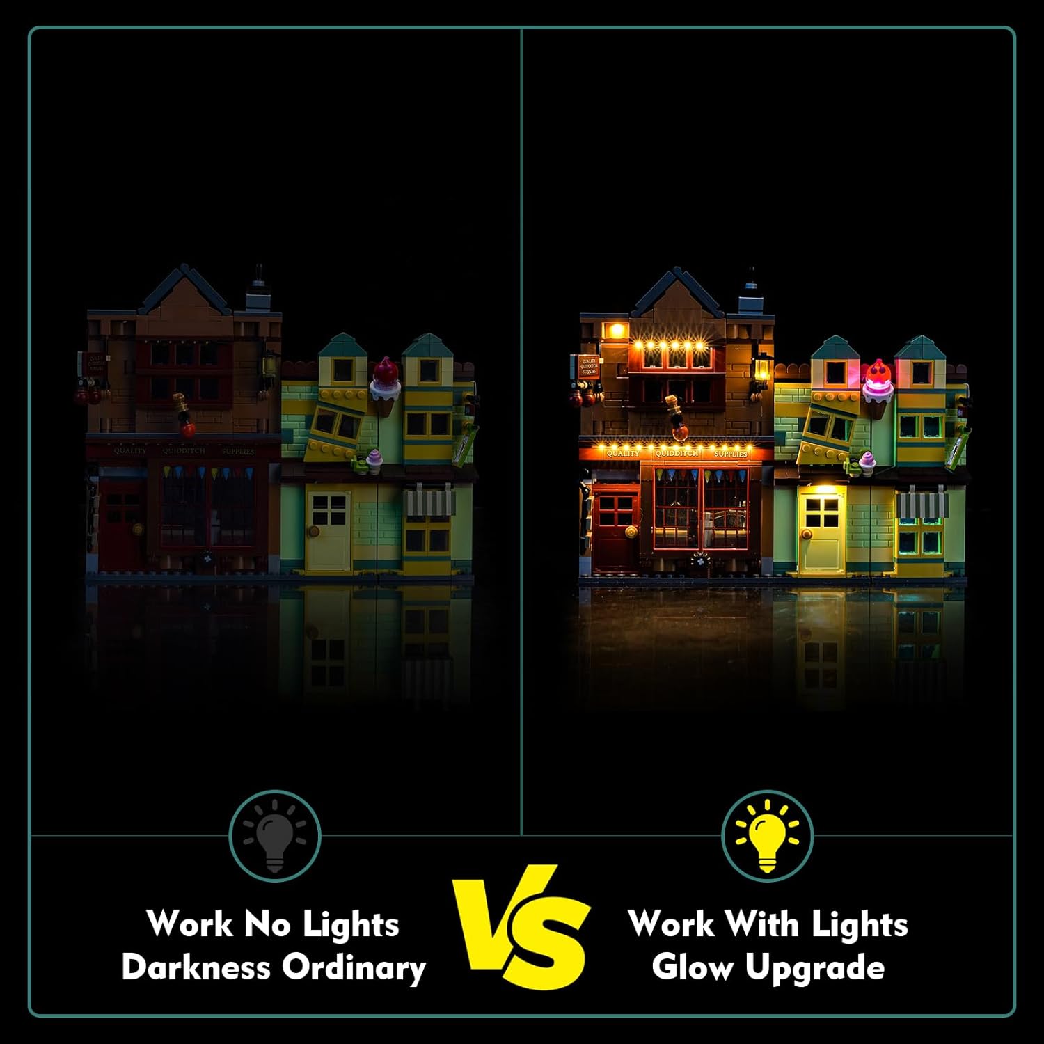 Light kit Compatible with Lego 76452 Quality Quidditch Supplies & Ice Cream Parlour - No Model Only Light, LED Lighting Accessories Compatible with Lego 76452 (Standard Version)