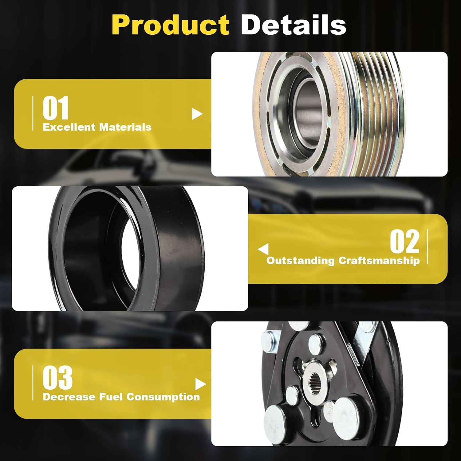 CO9779C AC Compressor Clutch Kit Compatible with 2013-2015 Acura ILX 2.0L & 2012-2015 Honda Civic 1.8L,38810R1AA01