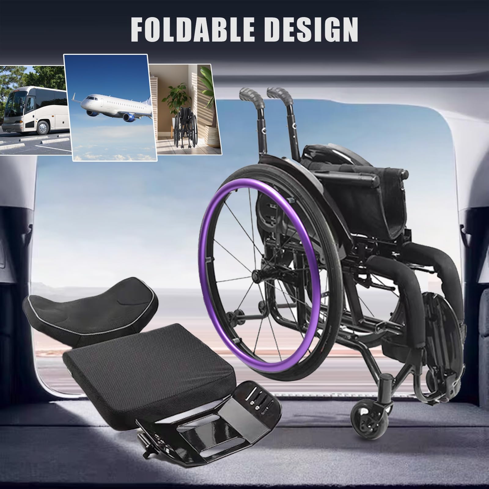 Silla De Ruedas Ligera para Adultos, Sillas De Ruedas Deportivas Manuales Plegables,Ultraligera de Aleación de Aluminio,Silla de Ruedas de tránsito, liberación rápida(Seat Width 38cm/15in,B)