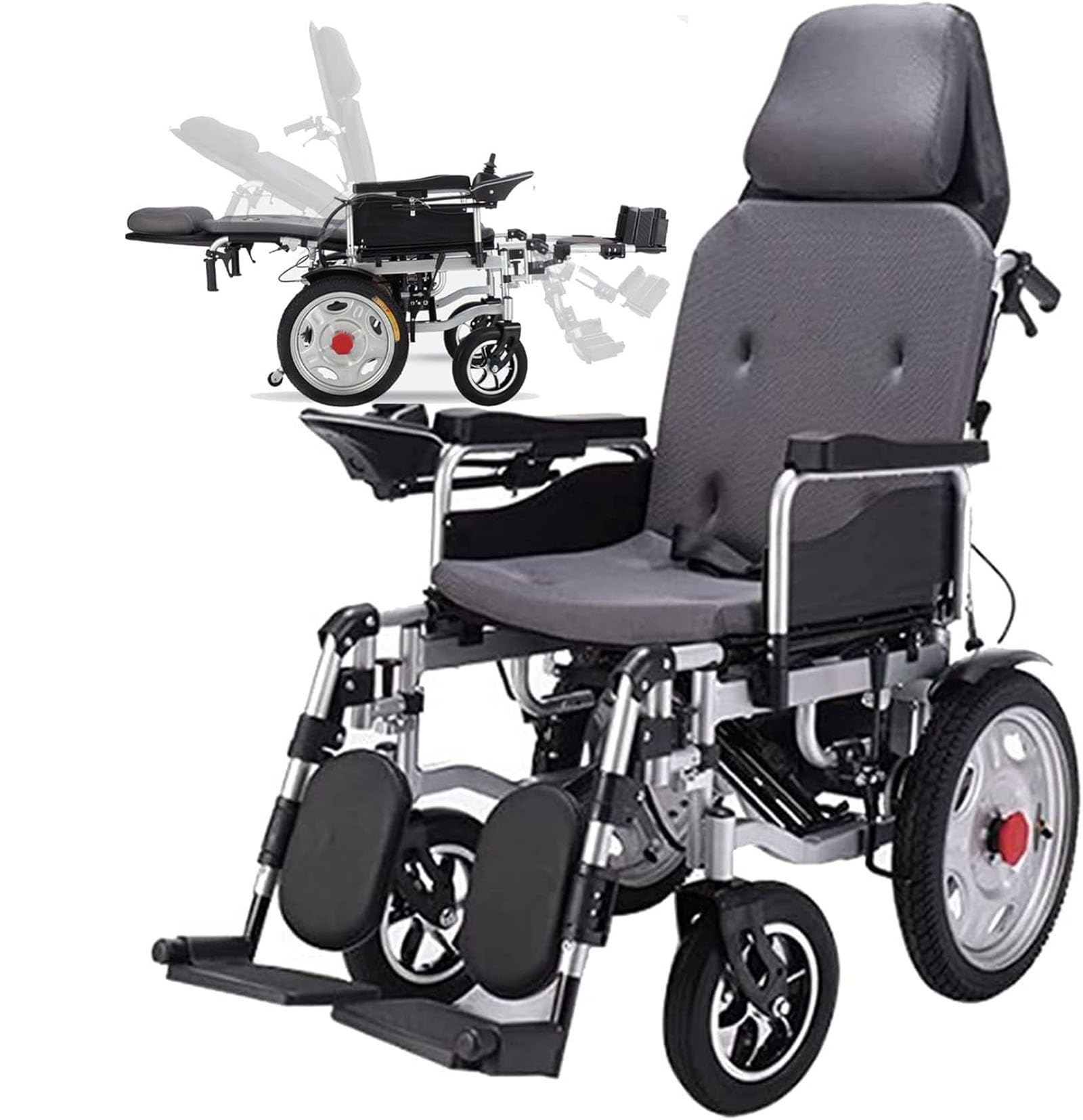 silla de ruedas eléctrica de alta resistencia potente motor doble compacto de ayuda a la movilidad de ruedas de ancianos Vehículos de movilidad para discapacitados Scooters (Color : A)