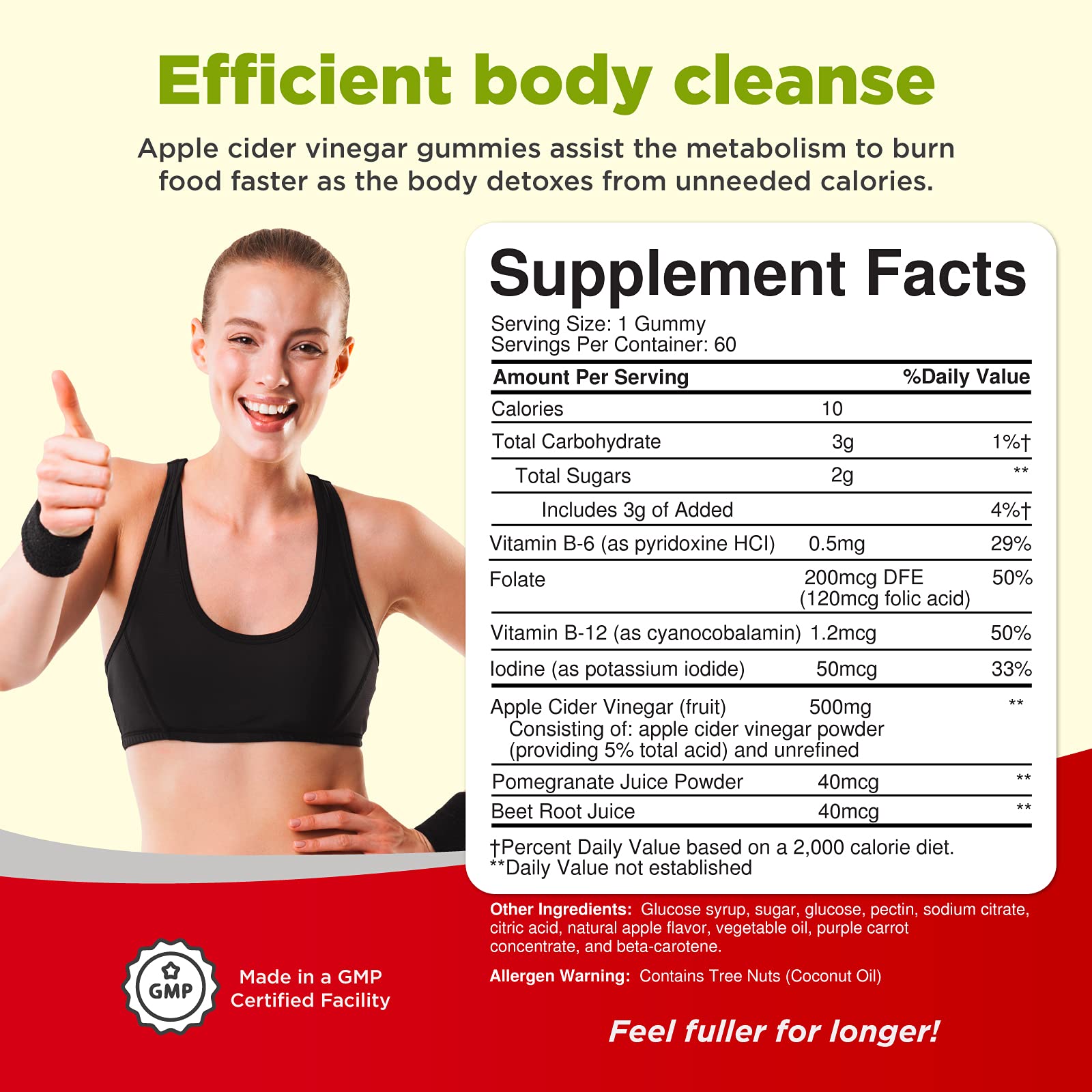 ACV Apple Cider Vinegar Gummies Natural Energy Supplement ACV Gummy